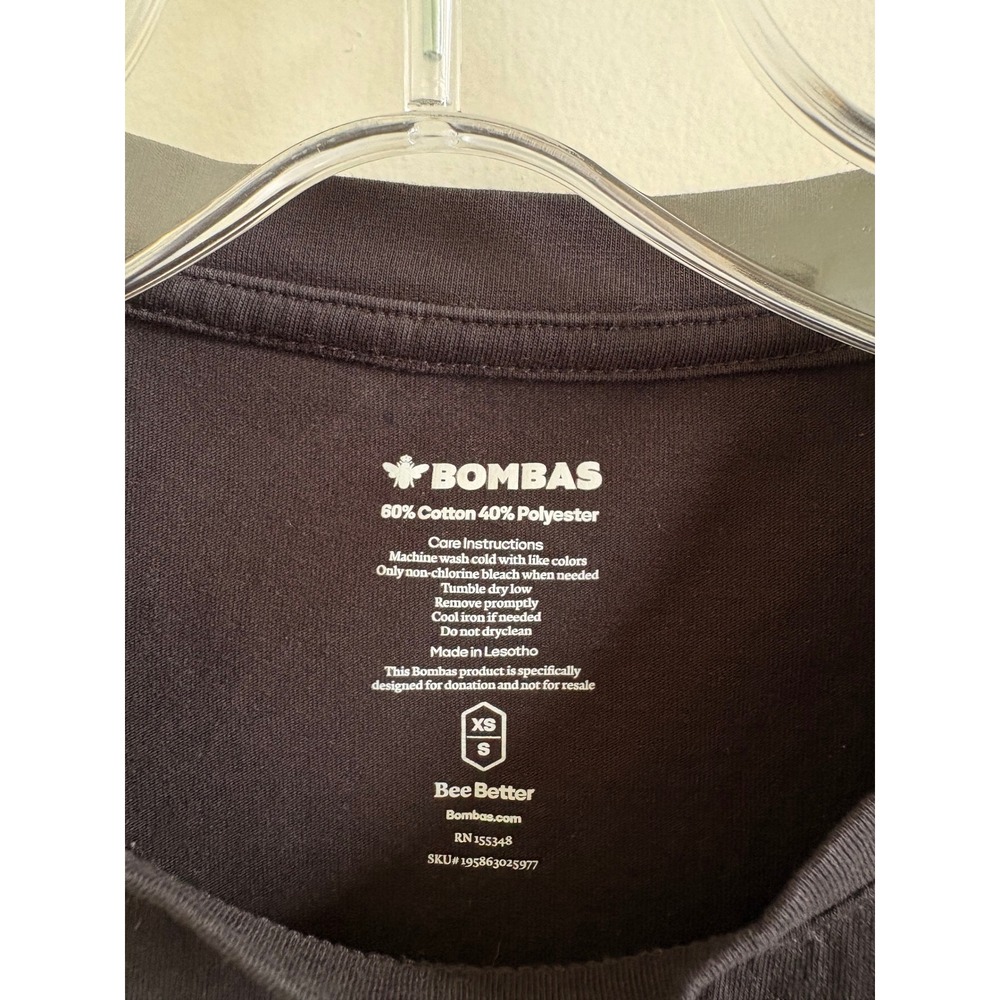 Bombas Bee Better Crewneck T-Shirt Womens Small Black Short Sleeve Cotton Blend - Picture 4 of 5